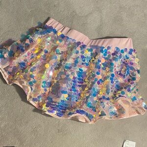 Iheartraves Iridescent Sequin Unicorn Mini Skirt Festival Ravewear